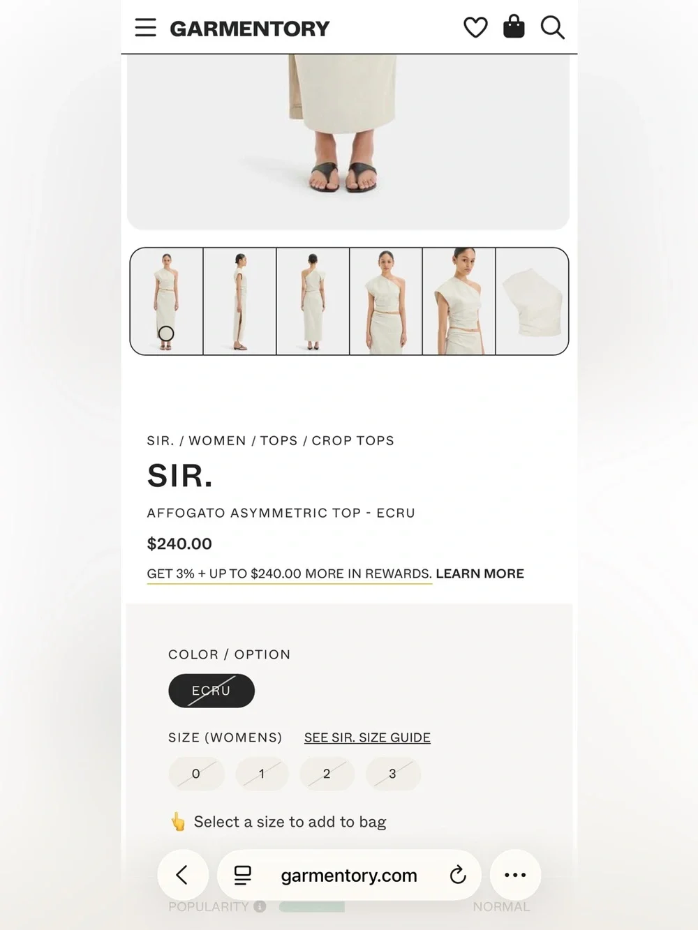 SIR. Affogato Asymmetric Top in Ecru - Picture 14 of 15